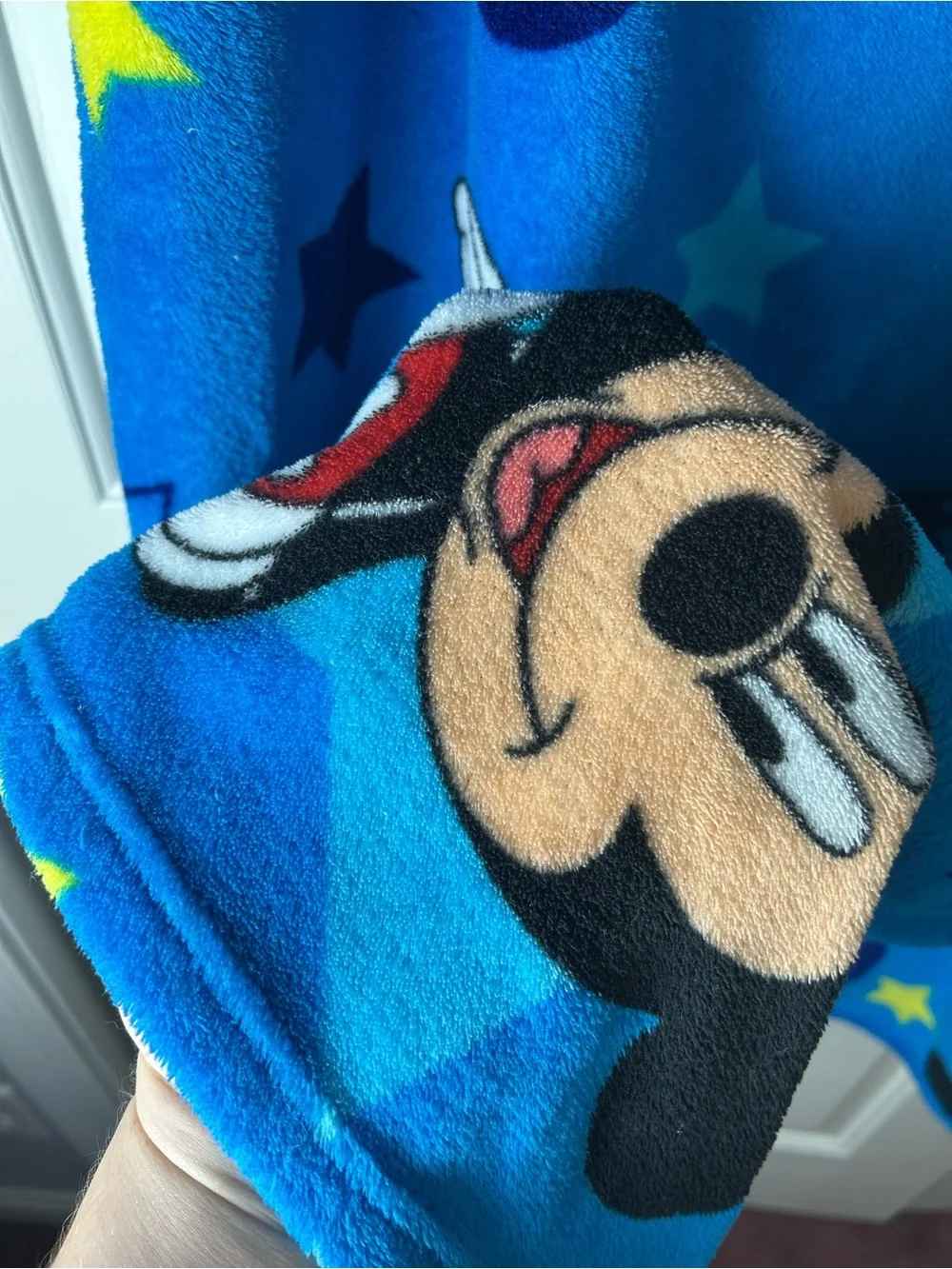 Disney Mickey Mouse Blue Baby Toddler Blanket Throw Yellow Stars Jay Franco
